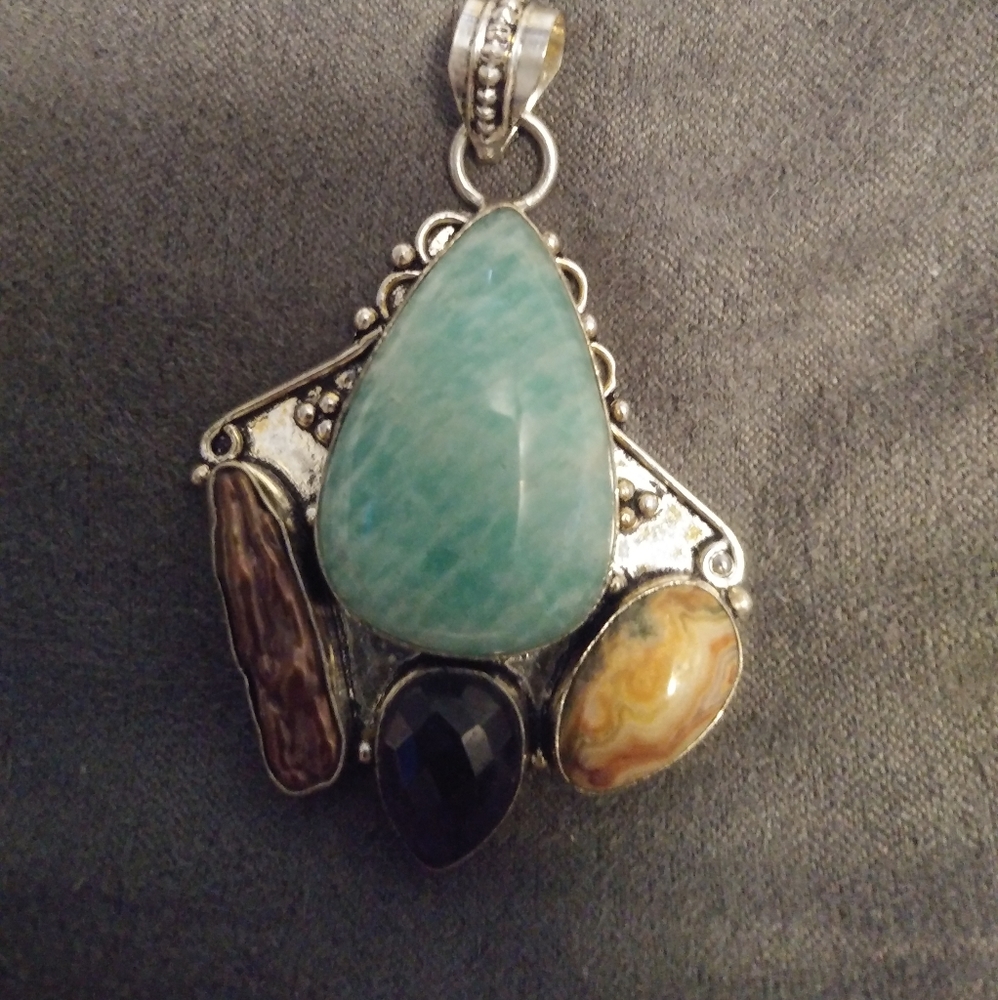Multistone Sterling Silver Pendant - image 2